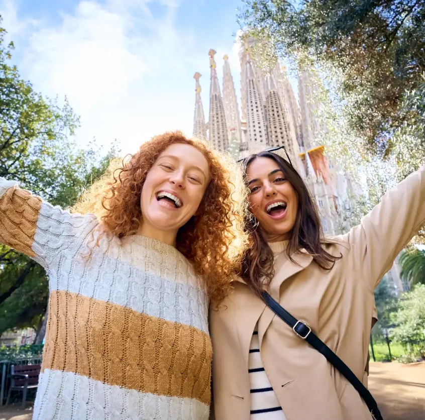 Two young caucasian women taking a selfie